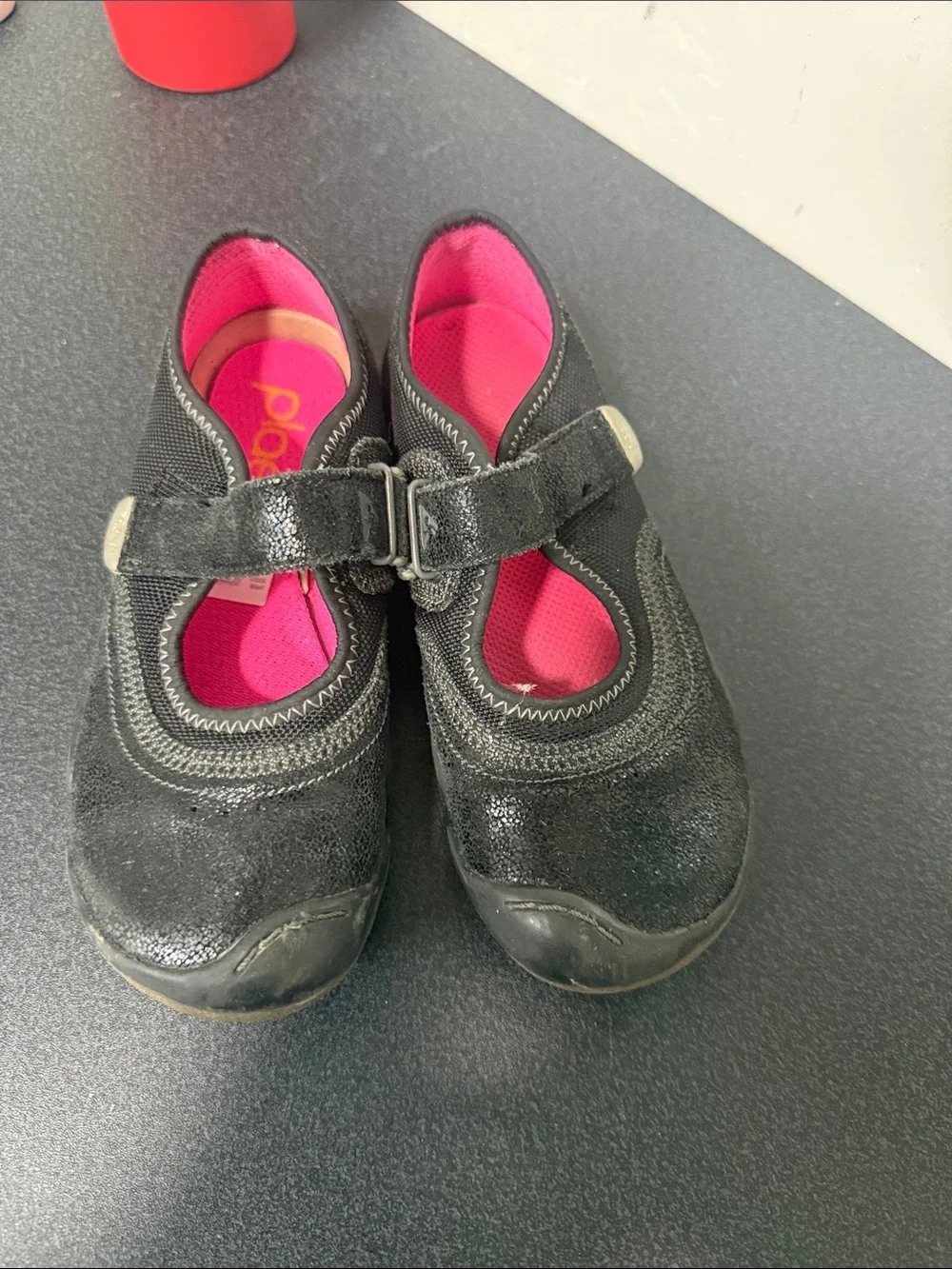 PLAE Girls Black Shoes with Pink Liner